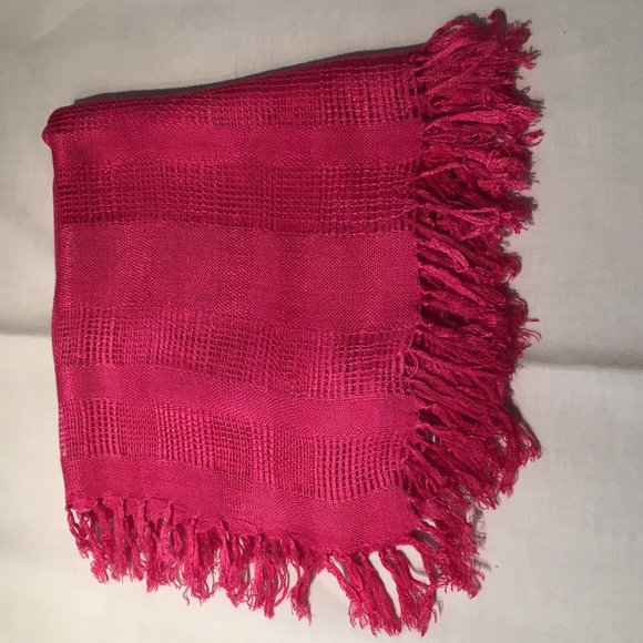 Fuchsia Cotton Scarf - Picture 2 of 3